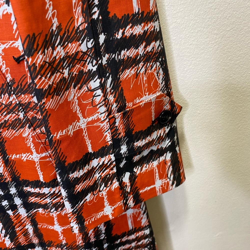 BURBERRY Scribble Check Car Coat In Bright Military Red Size 38 US (M) $4620 - Picture 13 of 15